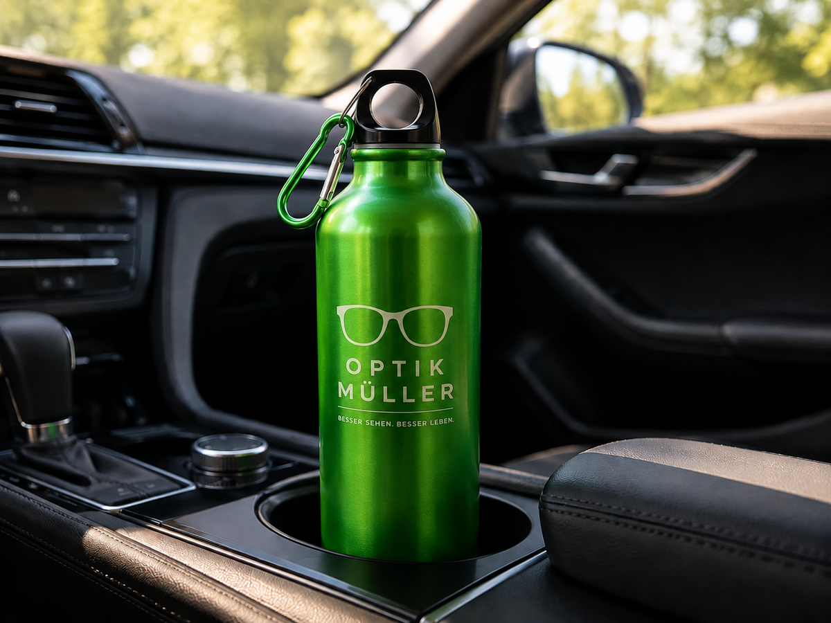 Aluminium-Sportflasche mit Karabiner 500 ml