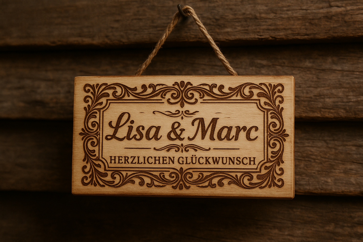 Holzschild aus Naturholz