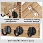 Schlüsselbrett aus massivem Holz mit Ablage