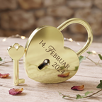 Liebesschloss personalisiert Gravur Vorhängeschloss Rot Gold Geschenk
