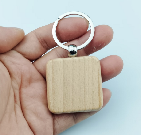 Schlüsselanhänger Holz Quadrat